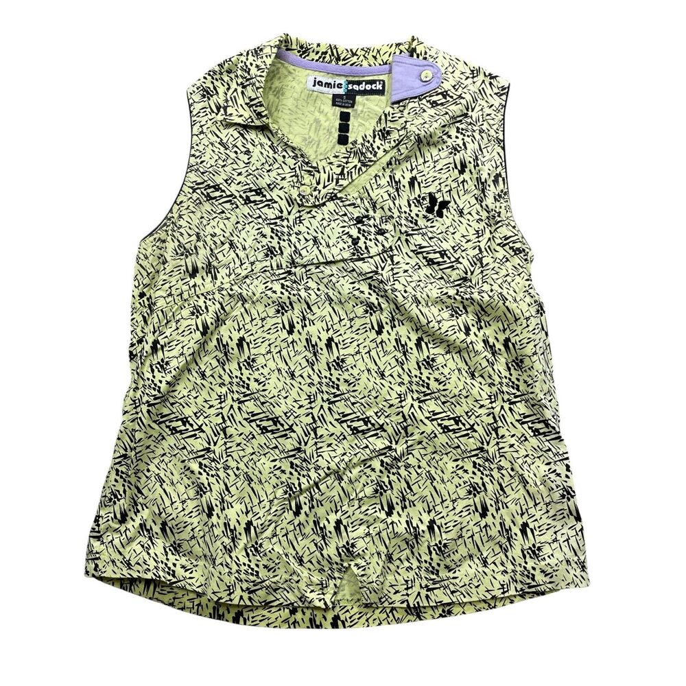 Jamie Sadock‎ Small 100% Cotton Athletic Top Eclectic Collar Sleeveless
